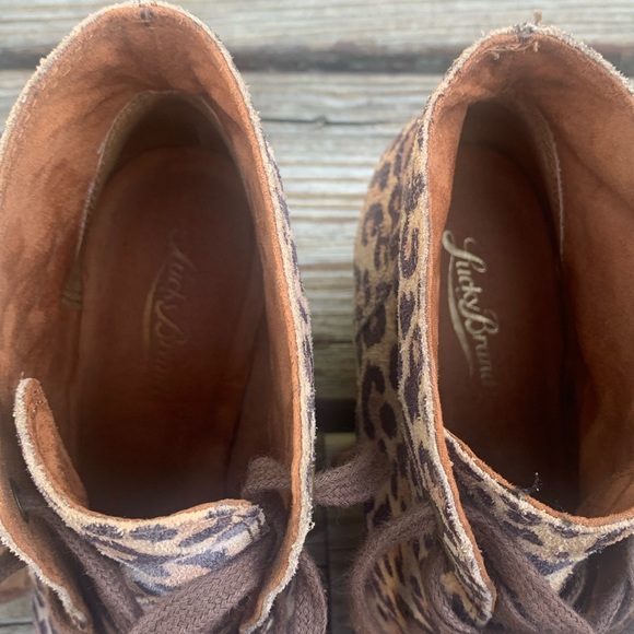 Lucky Brand Leopard Print Women’s Wedge Boots 6.5 - Picture 7 of 11